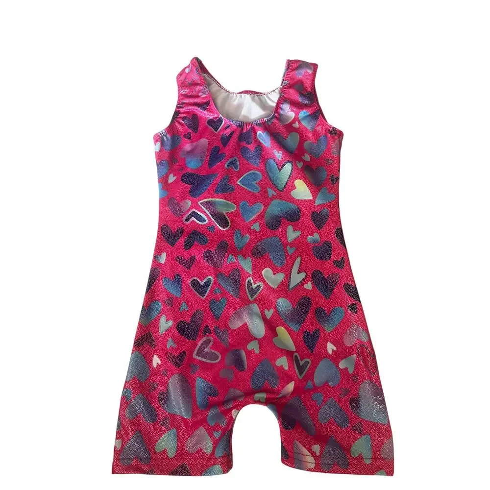 Heart Leotard Biketard Size 110 4-5 Dance Gymnastics